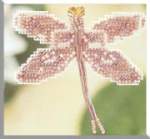 Rose Dragonfly Pin - Cross Stitch Bead Kits