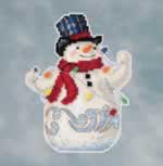 Snowman with Lights - Cross Stitch Bead Kits