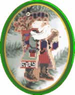 Holly Berry Santa - Cross Stitch 