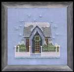 Little Snowy Gray Cottage - Cross Stitch