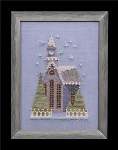 Little Snowy Lavender Church - Cross Stitch