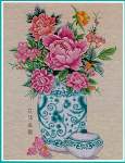 Peony in Vase - Cross Stitch Pattern