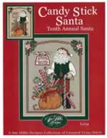 Candy Stick Santa - Cross Stitch Pattern