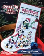 Penguin Joy Stocking - Cross Stitch Pattern