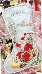 Sledding Santa Stocking - Cross Stitch Pattern