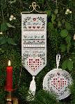 Christmas Hearts Sampler and Ornament - Cross Stitch Pattern