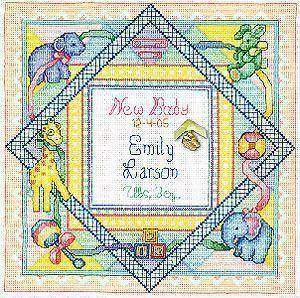 Birth Announcement Cross Stitch Pattern baby