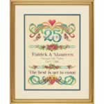 Vintage Sampler Anniversary Record - Cross Stitch Pattern