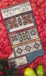 Christmas Stars Quilt Stocking - Cross Stitch Pattern
